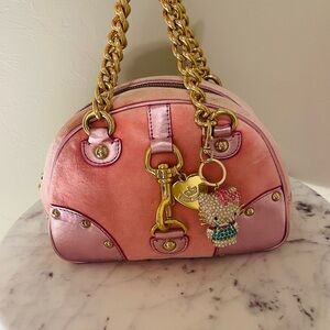 Vintage HTF pink,gold metallic juicy couture bowler bag